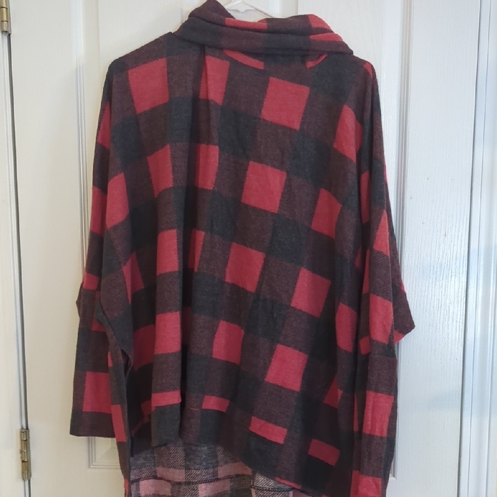 Red and Black Cowl Neck